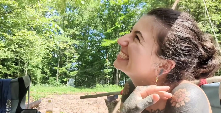 Boşalma ile Açık Hava Kampında Oral Seks