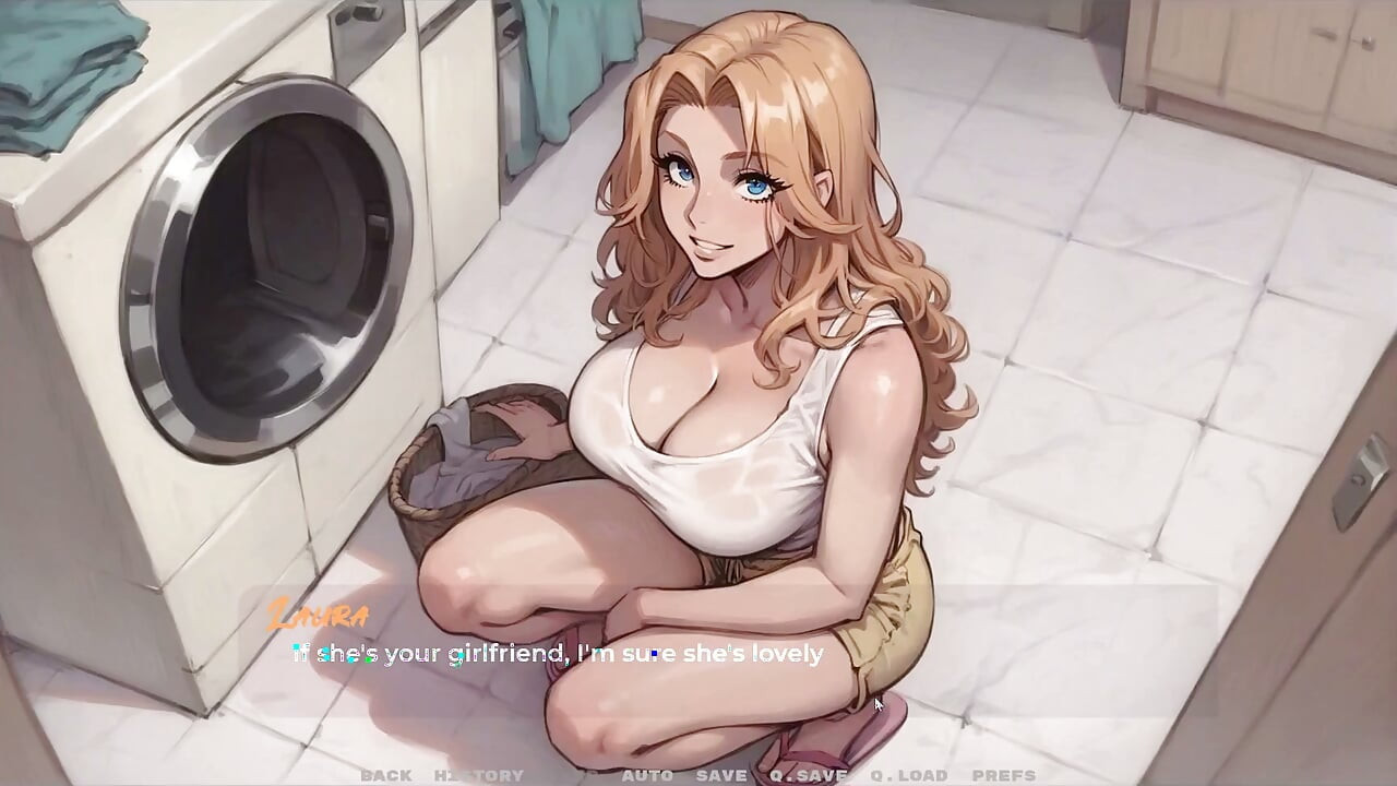 Yeni Kız Arkadaşım [ Tabu Hentai Oyunu ] Bölüm 39 Çamaşırhanede kayınvalidemle kirli şeyler yapıyoruz!