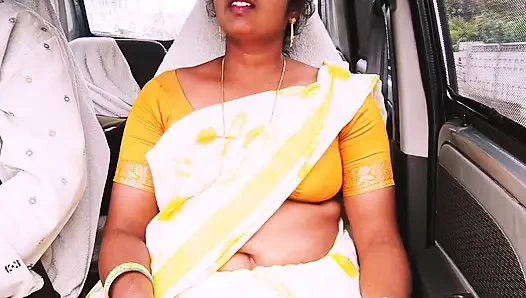 Hintli araba seksi. Ev hizmetçisi ev sahibiyle sikişmeye çalışıyor. Telugu edepsizce konuşuyor.