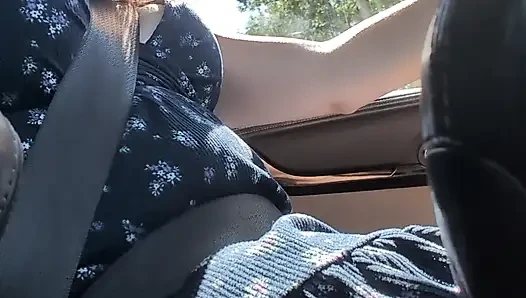 Risky squirting while driving during my lunch break