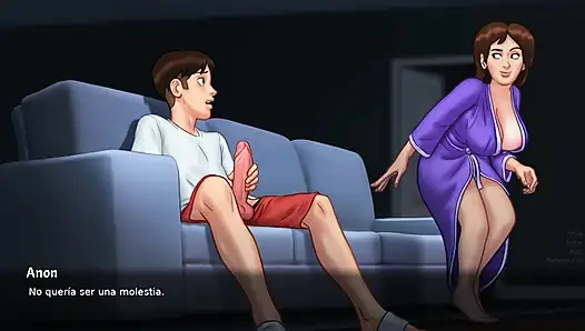 Mommy had been alone for a long time, so her stepson began to live a story with her - Summertime Saga