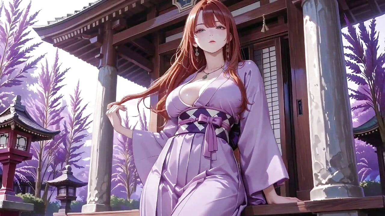 Kızıl saçlı Miko! Tembel pozlardan ıslak ağızla azdırmaya kadar Japon bahçesi ve yatak odası arasında sorunsuz bir şekilde geçiş yapıyor.
