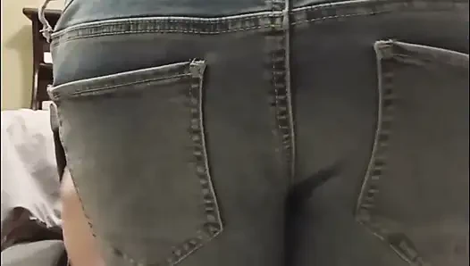 Jeans Slipping Down Exposing Pink Panties and Buttcrack