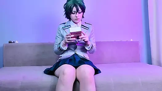 Harika memeli ve sulu amcıklı Midoriya Izuku yeni bir vibratör deniyor ve boşalıyor! - Honeyplaybox