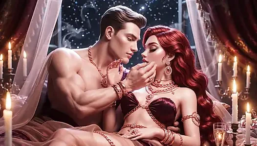 Hintli çift ki tam gece tutkusu - altın takı mein seksi yenge aur kaslı koca ka ateşli yatak odası romantizmi
