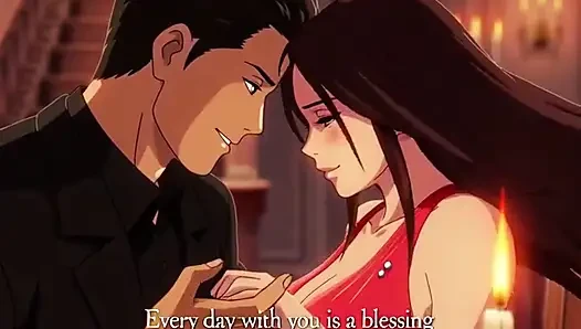 Romantic candlelight dinner that ends with husband making love to pregnant Ayesha on table
