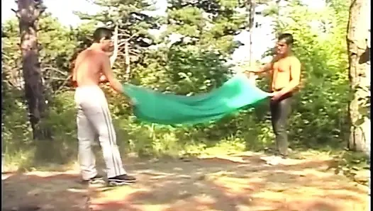 Outdoor Anal Stretching with Dripping Cocks and Gaping Holes