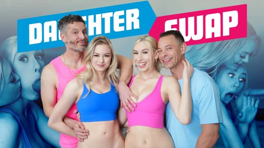 Üvey kızlar Kay Lovely ve Amber Moore üvey babalarıyla ateşli egzersiz sırasında azıyor - daughterswap