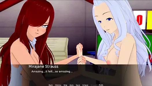 erza ​​ve mirajane ile üçlü (peri kuyruğu)