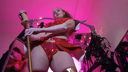 Mistress Eva Lateks Fetiş Domina Femdom Goddess Gold Boots Big Ass BDSM Solo