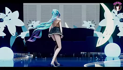 Yetişkin miku - seksi etekle dans ediyor + kademeli soyunma (3d hentai)