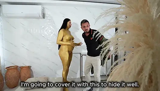 Müze Soygunu Altın Heykellerle Sıcak Sikişmeyle Sona Erdi