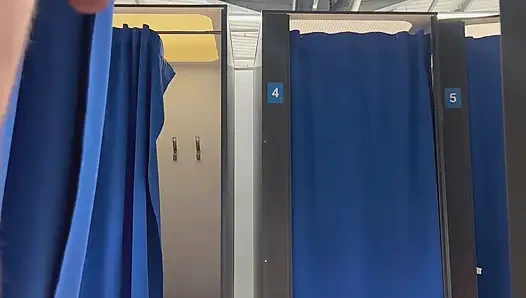 BeENJoY - 2nd very risky video in the booth- grabs twice while jerking off and I open the curtain 3 times completely naked