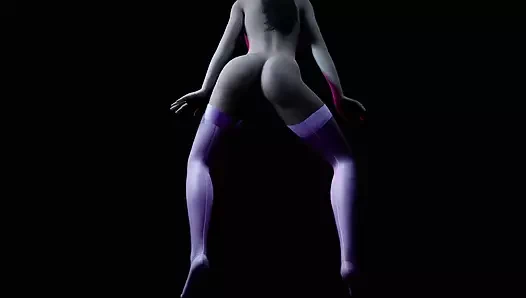 Müzikle dans eden ateşli sarışınla striptiz - 3d porno