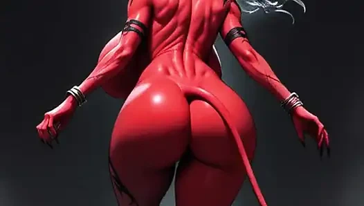 İblis kadın müzikte götünü zıplıyor (ai animasyonu)