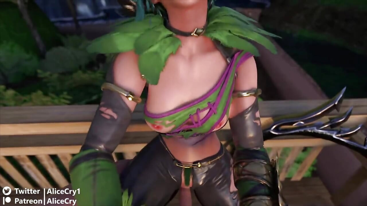 Soul Calibur'un mükemmel göğüslerinden Tira binerken sekiyor