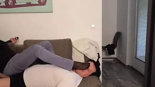 Japon metresi vermek ona ev köle bir ayak lession