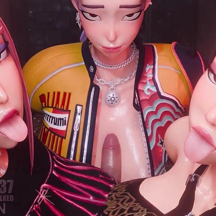 Rumi mira zoey huntrix üçlü memeyle muamele 3d