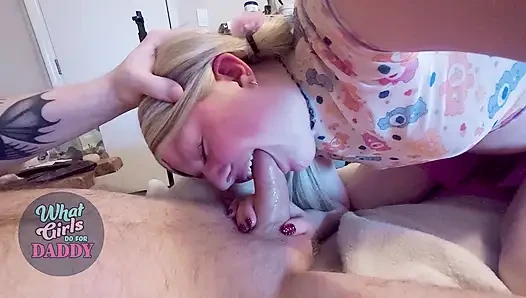 Gerçek amatör - 18 yaşındaki genç "stacie" - ilk porno - sert ev yapımı dominant babalık sakso yüz sikişi