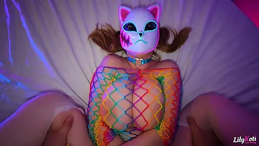 Gerçek çift hentai fanteziyi gerçeğe dönüştürüyor. Lilykoti