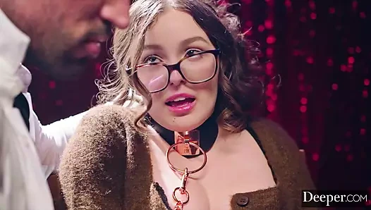 Derin. Timid Leana dom Maximo tarafından tasmalı ve sert sikiliyor