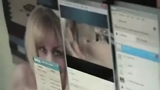 Cyber ​​seks ile amatör hottie