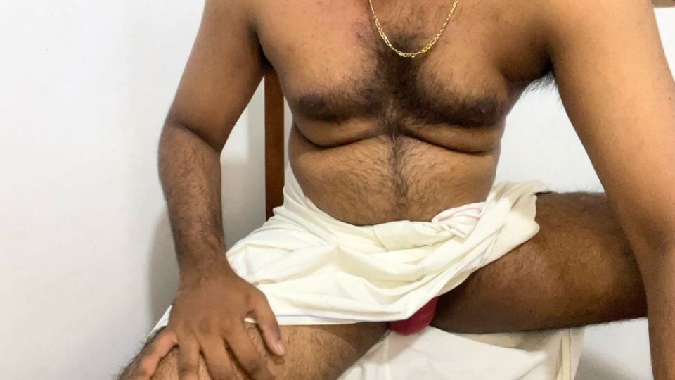Kerala Hairy Daddy Big Cock and Red Underwear