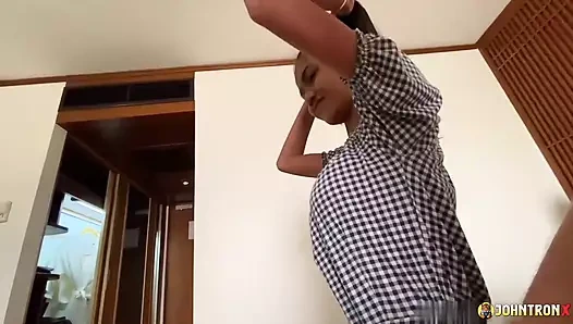 JohnTronX - Tattooed Thai doll enjoys hot doggystyle fuck and a warm creampie