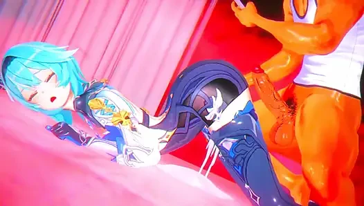 Genshin etkisi - Eula'nın yoğun sikiş seansı - sert dölleme ve ıslak fışkırtma - 3 boyutlu hentai Animation.mp4