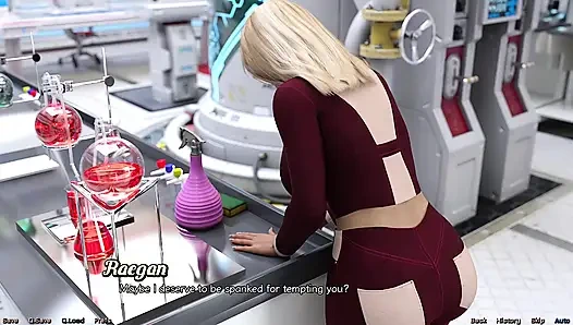 Uzayda Mahsur Kalmış - Striptizci Orta Yaşlı Seksi Kadın Büyük Göğüslerini Teşhir Ediyor