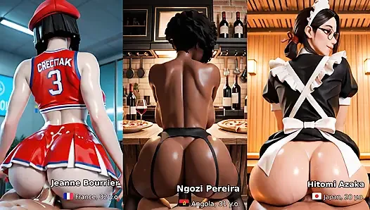 Zenci ve Fildişi vs Asyalı. Kim daha ateşli? Yapay zeka tarafından oluşturulan 4K derlemesi