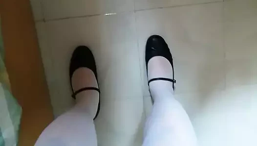 Siyah mary jane ile beyaz külotlu çorap teaser 2