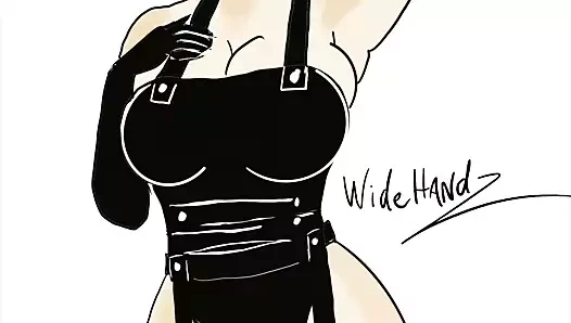 Kalçalarını sallayarak mor saçlı Bayan