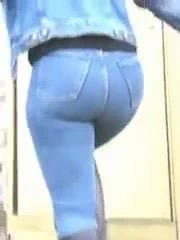 Latina teasing tight jeans