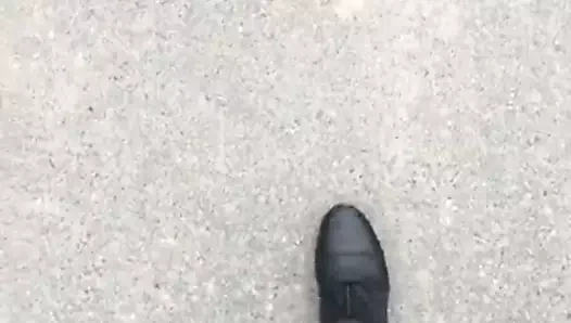 Seksi çizmeler ve güzel at gösteren binicilik