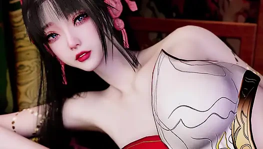 3 boyutlu sevimli kostümlü sürtük ilk kez üçlü seks yapıyor