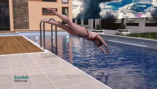 Yurdum 4 - havuzda oyunlar - mark üvey kız kardeşi ve arkadaşlarıyla oynuyor.