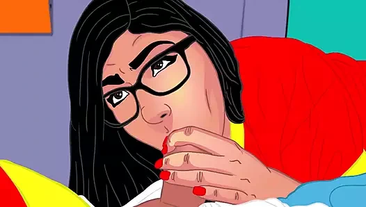 Mia'nın büyük götlü futbol oral seksi