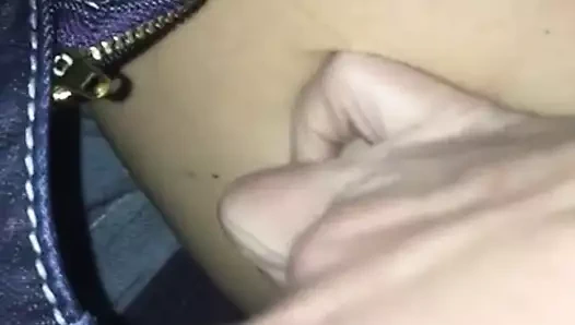 Arabada onu kedi ile oynayan fahişe karısı.