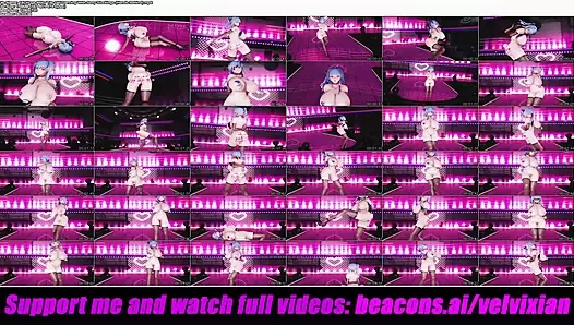 Büyük sütlü memeli kız seksi çoraplarla dans ediyor (eller arkadan) (3d hentai)