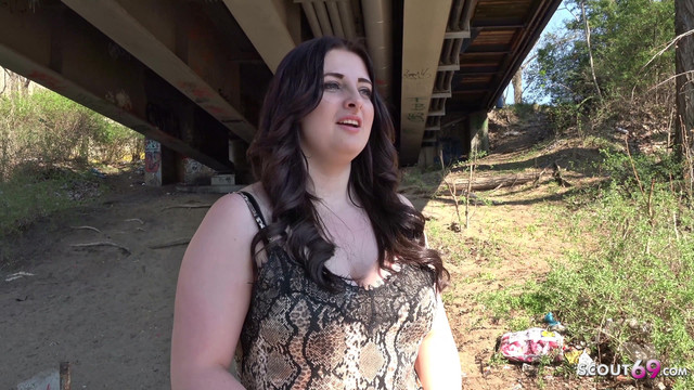 GERMAN SCOUT - Chubby Teen Elisa Cheat BF and Street Casting