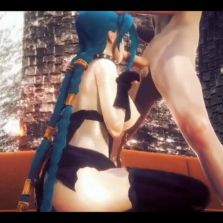 Lol hentai - kaltak gibi bağlı jinx yarak emiyor - Japon Asyalı manga anime film oyunu porno