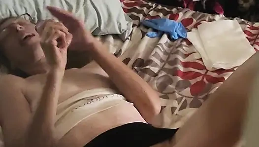 Goode Girl gets peeped through bedroom window while she masturbates