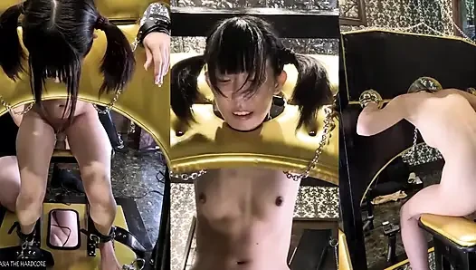 İnce bir cosplayer'ın ilk video çekimi