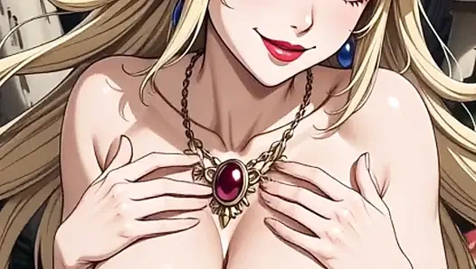 87. Prenses şeftali üstsüz seksi poz (Ai animasyonu)