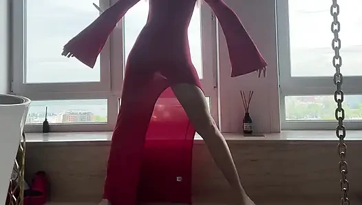 Evde rahatlatıcı - yoga - mükemmel şeffaf elbise
