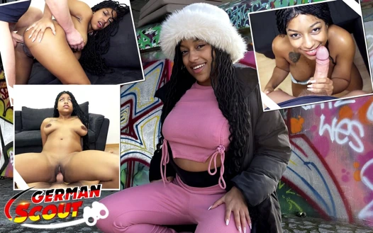 Alman izci - zenci kız Vicky Menage için oyuncu seçmelerinde prezervatifsiz anal seks