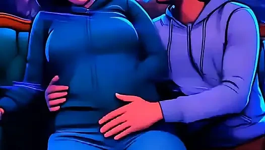 Kolombiyalı iri güzel kadın bakış açısıyla seni eziyor + sıska erkek arkadaşıyla eziyor