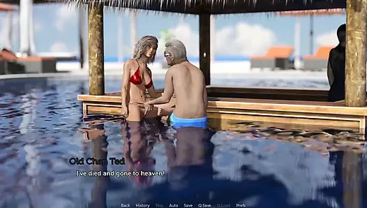 Tacos gavat karısının yaşlı bir adama amcık vermesini ve yarağını havuz başında gırtlağına kadar sokmasını izliyor - bölüm 90