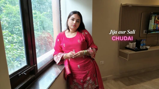 Indian Jija and Sali had great sex secretly, She says fuck me hard in hindi